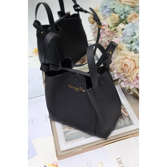 Replica Dior Small/Medium Signature Bucket Bag Black Replica Dior Small/Medium Signature Bucket Bag Black
