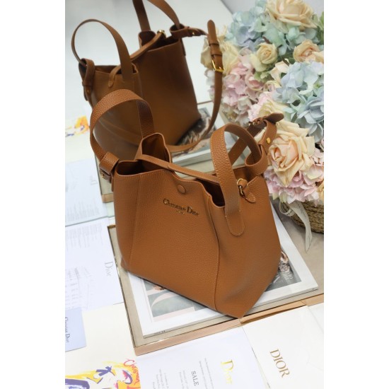 Replica Dior Small/Medium Signature Bucket Bag Brown Replica Dior Small/Medium Signature Bucket Bag Brown