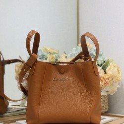 Replica Dior Small/Medium Signature Bucket Bag Brown