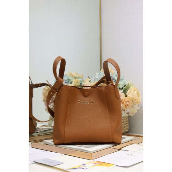 Replica Dior Small/Medium Signature Bucket Bag Brown Replica Dior Small/Medium Signature Bucket Bag Brown