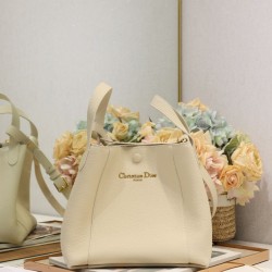 Replica Dior Small/Medium Signature Bucket Bag White