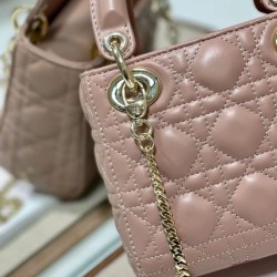 Replica Dior Mini Lady Dior Bag with Chain Blush Cannage