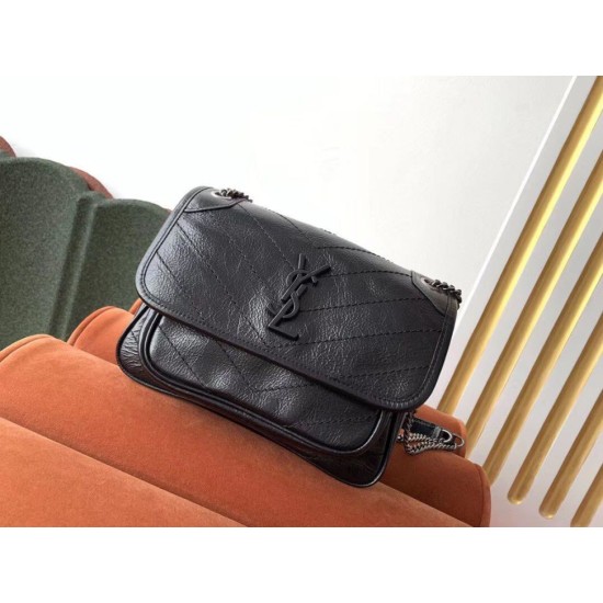 Replica YSL Saint Laurent Niki Baby Vintage Bag Black Replica YSL Saint Laurent Niki Baby Vintage Bag Black