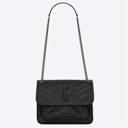 Replica YSL Saint Laurent Niki Baby Vintage Bag Crinkled Black