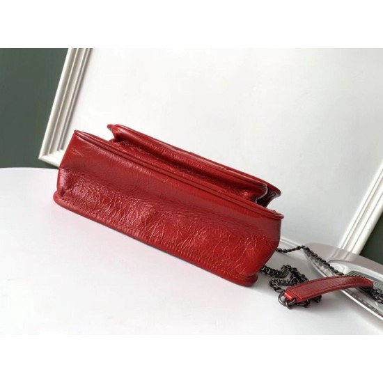 Replica YSL Saint Laurent Niki Baby Vintage Bag Crinkled Red Replica YSL Saint Laurent Niki Baby Vintage Bag Crinkled Red
