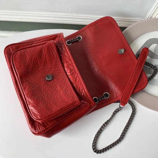 Replica YSL Saint Laurent Niki Baby Vintage Bag Crinkled Red Replica YSL Saint Laurent Niki Baby Vintage Bag Crinkled Red