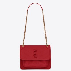 Replica YSL Saint Laurent Niki Baby Vintage Bag Crinkled Red