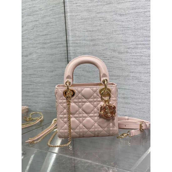 Replica Dior Lady Dior Mini Bag with Chain Resin Charms Pink Replica Dior Lady Dior Mini Bag with Chain Resin Charms Pink