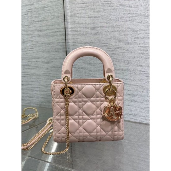 Replica Dior Lady Dior Mini Bag with Chain Resin Charms Pink Replica Dior Lady Dior Mini Bag with Chain Resin Charms Pink