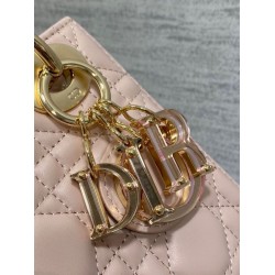 Replica Dior Lady Dior Mini Bag with Chain Resin Charms Pink Replica Dior Lady Dior Mini Bag with Chain Resin Charms Pink