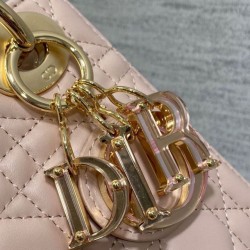 Replica Dior Lady Dior Mini Bag with Chain Resin Charms Pink