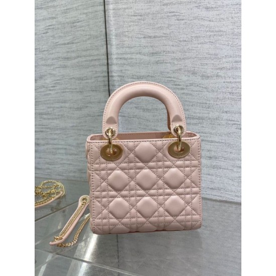 Replica Dior Lady Dior Mini Bag with Chain Resin Charms Pink Replica Dior Lady Dior Mini Bag with Chain Resin Charms Pink