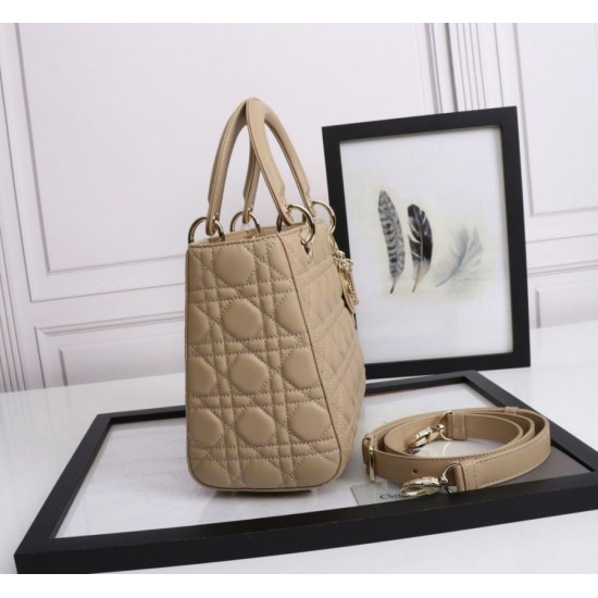 Replica Dior Medium Lady Dior Bag with Enamel Charm Beige Replica Dior Medium Lady Dior Bag with Enamel Charm Beige