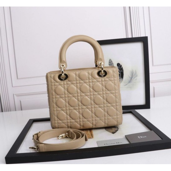 Replica Dior Medium Lady Dior Bag with Enamel Charm Beige Replica Dior Medium Lady Dior Bag with Enamel Charm Beige