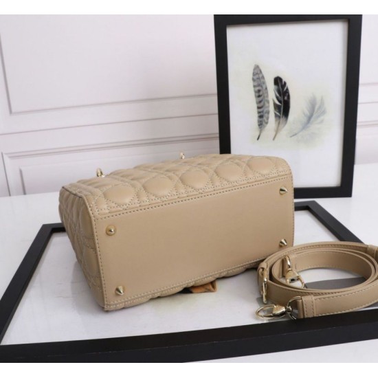 Replica Dior Medium Lady Dior Bag with Enamel Charm Beige Replica Dior Medium Lady Dior Bag with Enamel Charm Beige