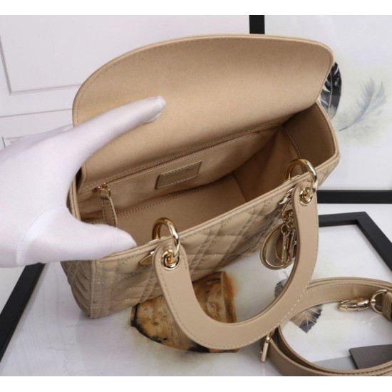 Replica Dior Medium Lady Dior Bag with Enamel Charm Beige Replica Dior Medium Lady Dior Bag with Enamel Charm Beige