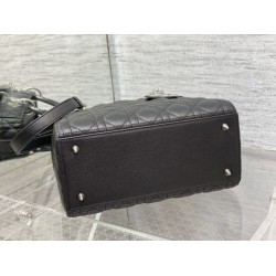Replica Dior Lady Dior Medium Bag Grained Calfskin Black Replica Dior Lady Dior Medium Bag Grained Calfskin Black