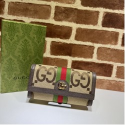 Fake Gucci Ophidia GG continental wallet ‎523153 Brown Replica
