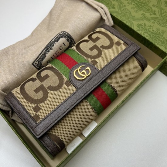 Fake Gucci Ophidia GG continental wallet ‎523153 Brown Replica