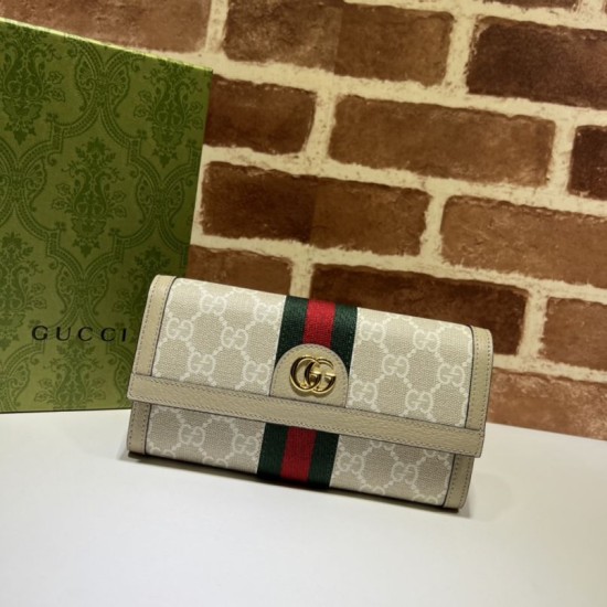 Replica Gucci Ophidia GG continental wallet ‎523153 Beige