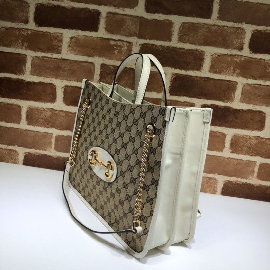Replica Gucci 1955 Horsebit Medium Tote Bag 621144 White Replica Gucci 1955 Horsebit Medium Tote Bag 621144 White