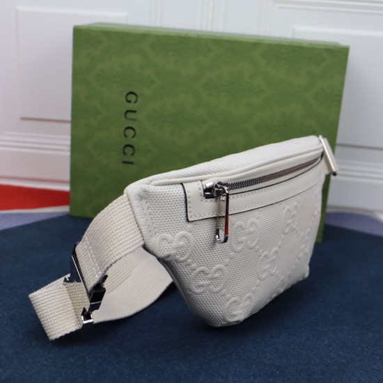 Replica Gucci Jumbo GG small belt bag 658582 White