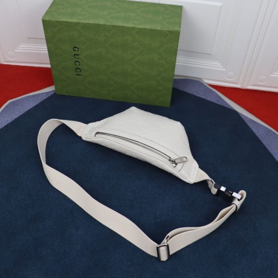 Replica Gucci Jumbo GG small belt bag 658582 White