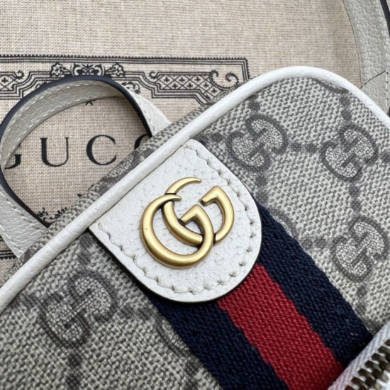 Fake Gucci Ophidia mini bag GG Supreme canvas 671682 White Replica