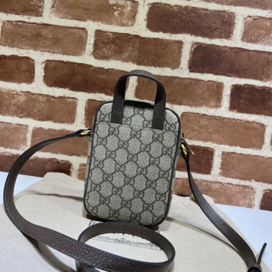 Replica Gucci Ophidia mini bag GG Supreme canvas 671682 Brown