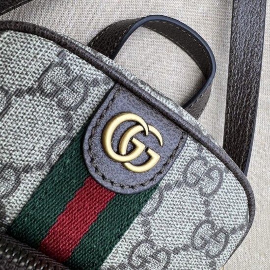 Replica Gucci Ophidia mini bag GG Supreme canvas 671682 Brown