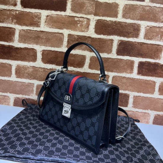 Fake Gucci x Balenciaga 680119 Hacker Small Handbag Black Replica