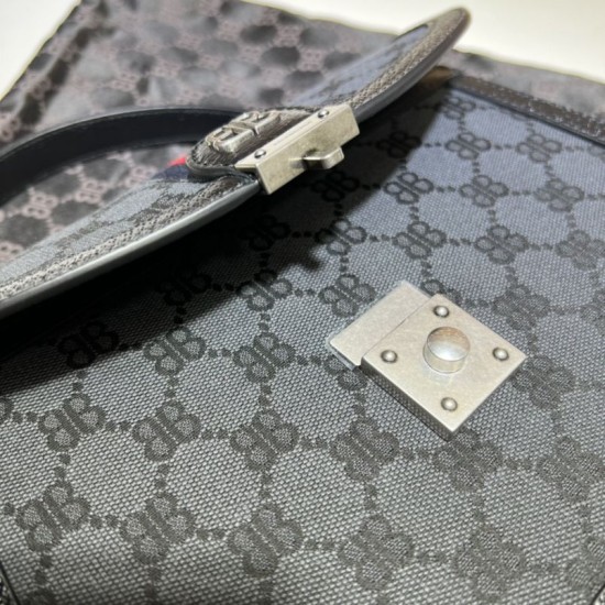 Fake Gucci x Balenciaga 680119 Hacker Small Handbag Black Replica