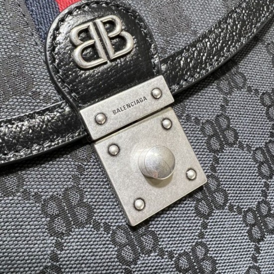 Fake Gucci x Balenciaga 680119 Hacker Small Handbag Black Replica