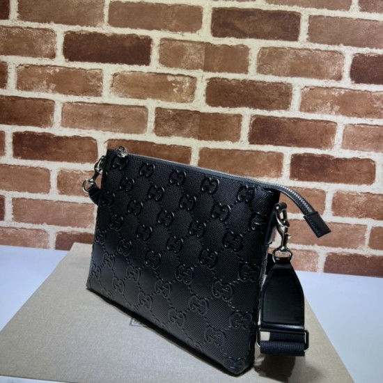 Replica Gucci Jumbo GG Medium Messenger Men Bag 696009 Black Fake Gucci Jumbo GG Medium Messenger Men Bag 696009 Black Replica