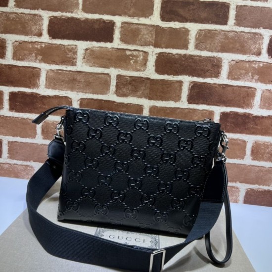 Replica Gucci Jumbo GG Medium Messenger Men Bag 696009 Black Fake Gucci Jumbo GG Medium Messenger Men Bag 696009 Black Replica