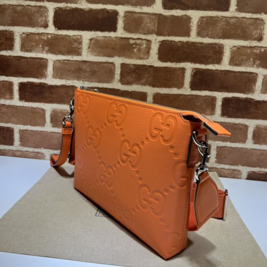 Replica Gucci Jumbo GG Medium Messenger Men Bag 696009 Orange