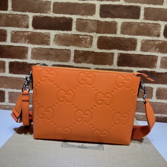Replica Gucci Jumbo GG Medium Messenger Men Bag 696009 Orange