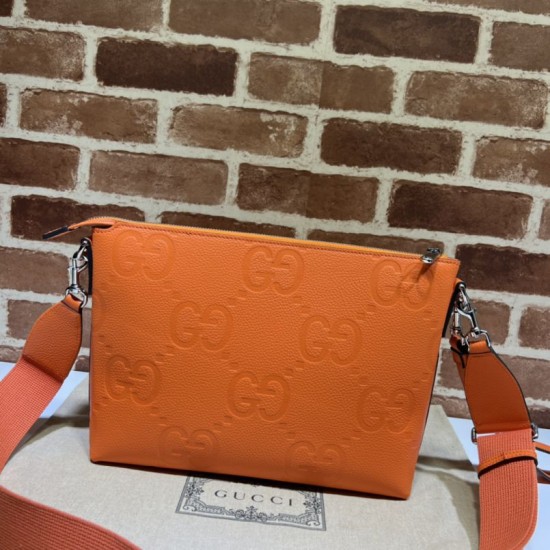 Replica Gucci Jumbo GG Medium Messenger Men Bag 696009 Orange