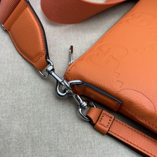 Replica Gucci Jumbo GG Medium Messenger Men Bag 696009 Orange