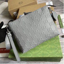 Fake Gucci Jumbo GG Medium Messenger Men Bag 696009 Gray Replica