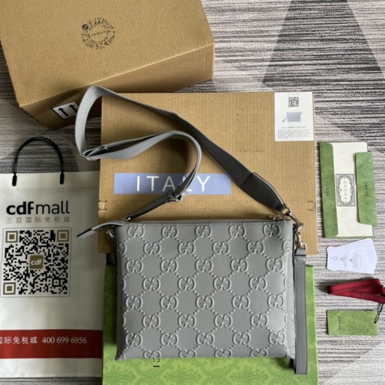 Replica Gucci Jumbo GG Medium Messenger Men Bag 696009 Gray Fake Gucci Jumbo GG Medium Messenger Men Bag 696009 Gray Replica