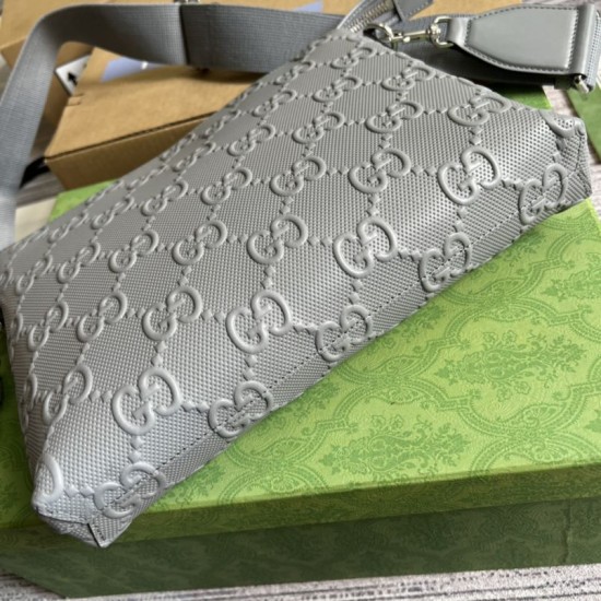 Replica Gucci Jumbo GG Medium Messenger Men Bag 696009 Gray Fake Gucci Jumbo GG Medium Messenger Men Bag 696009 Gray Replica
