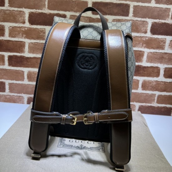 Replica Gucci Medium backpack with Interlocking G Men 696013 Brown Fake Gucci Medium backpack with Interlocking G Men 696013 Brown Replica