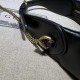 Fake Gucci GG Marmont half Moon Shaped Mini Bag 699514 Black Replica