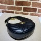 Fake Gucci GG Marmont half Moon Shaped Mini Bag 699514 Black Replica