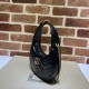 Fake Gucci GG Marmont half Moon Shaped Mini Bag 699514 Black Replica