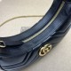 Fake Gucci GG Marmont half Moon Shaped Mini Bag 699514 Black Replica