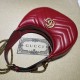 Replica Gucci GG Marmont half Moon Shaped Mini Bag 699514 Red