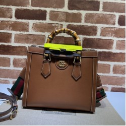 Fake Gucci Diana small tote bag 702721 Brown Replica
