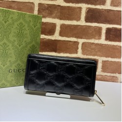 Replica Gucci GG Matelassé zip-around wallet 723784 Black Replica Gucci GG Matelassé zip-around wallet 723784 Black